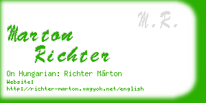 marton richter business card