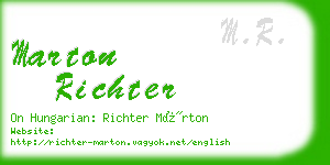 marton richter business card